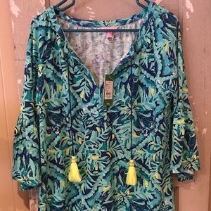 Lilly Pulitzer Del Lago Tunic Midnight Cove Sz L